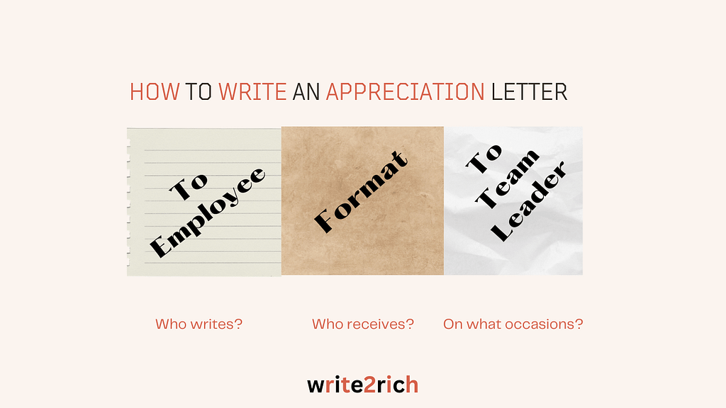 Appreciation letter format- Learning how to write an appreciation letter from its format